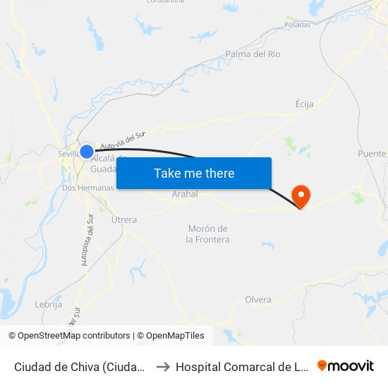 Ciudad de Chiva (Ciudad de Liria) to Hospital Comarcal de La Merced map