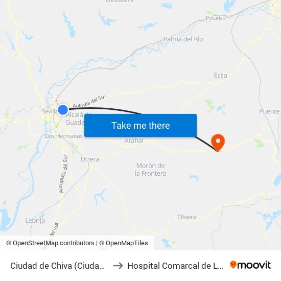 Ciudad de Chiva (Ciudad de Liria) to Hospital Comarcal de La Merced map