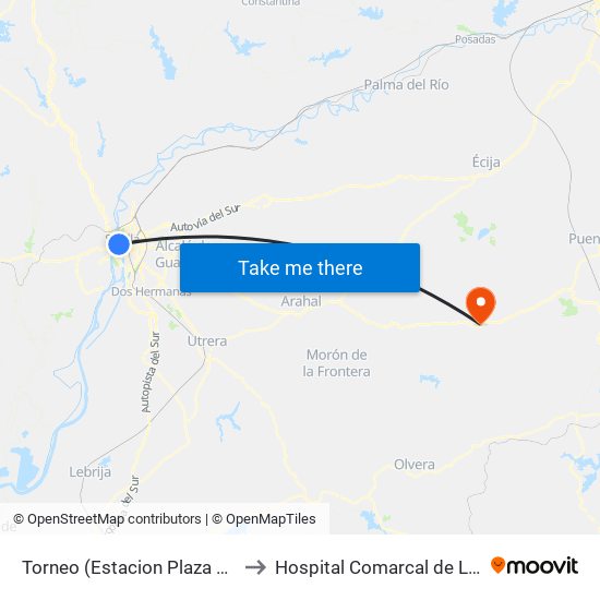 Torneo (Estacion Plaza de Armas) to Hospital Comarcal de La Merced map