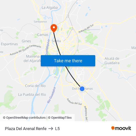 Plaza Del Arenal Renfe to L5 map