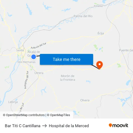 Bar Titi C Cantillana to Hospital de la Merced map