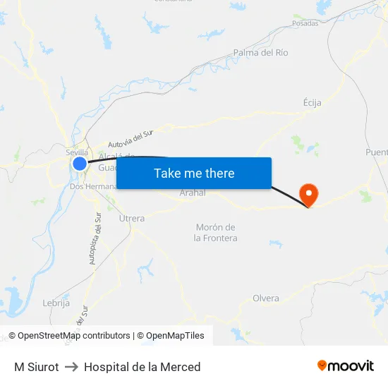 M Siurot to Hospital de la Merced map