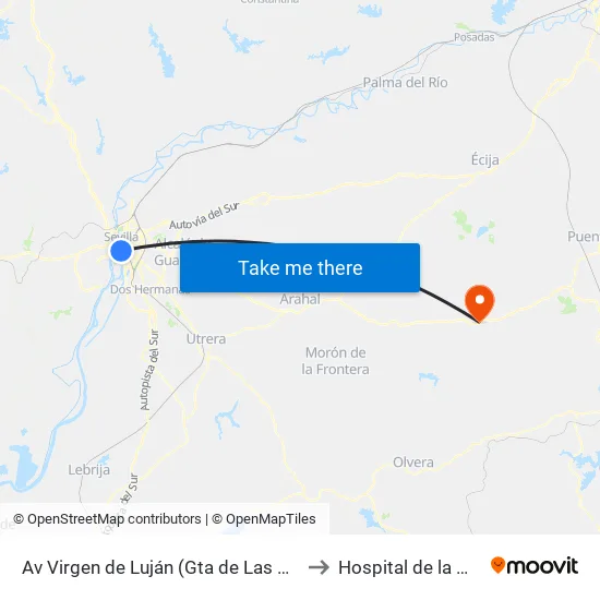 Av Virgen de Luján (Gta de Las Cigarreras) to Hospital de la Merced map
