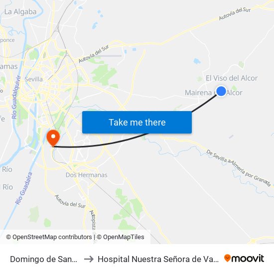 Domingo de Santos to Hospital Nuestra Señora de Valme map