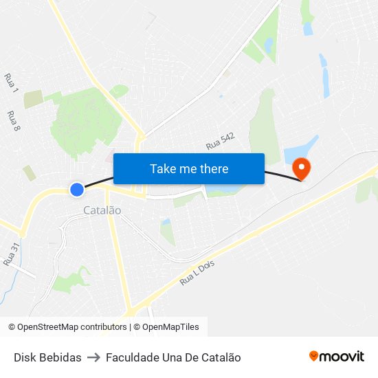 Disk Bebidas to Faculdade Una De Catalão map