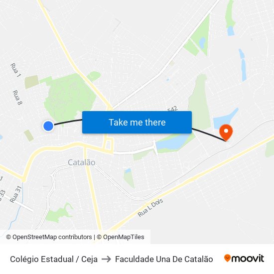 Colégio Estadual / Ceja to Faculdade Una De Catalão map