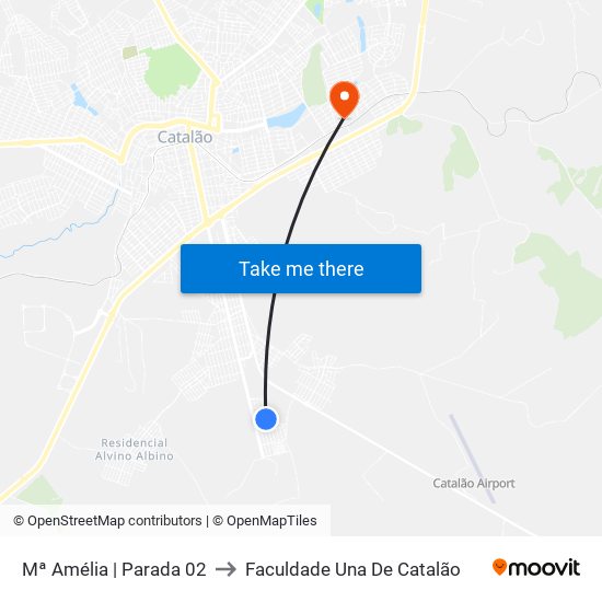 Mª Amélia | Parada 02 to Faculdade Una De Catalão map