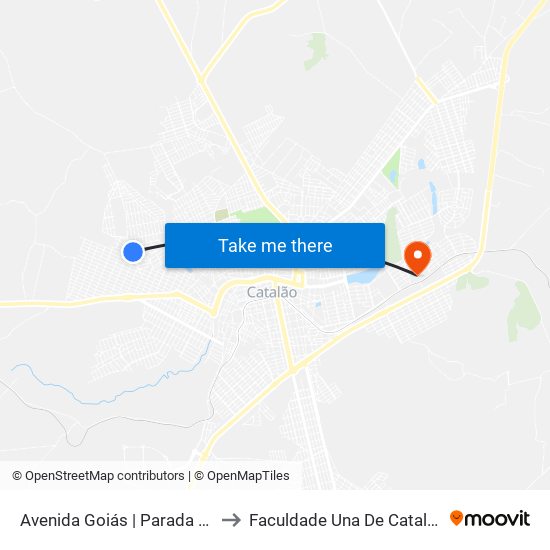 Avenida Goiás | Parada 02 to Faculdade Una De Catalão map