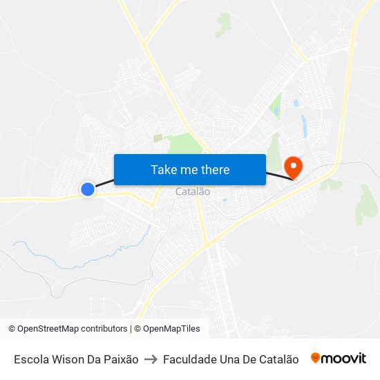 Escola Wison Da Paixão to Faculdade Una De Catalão map