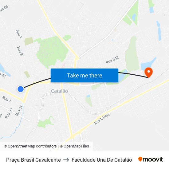 Praça Brasil Cavalcante to Faculdade Una De Catalão map