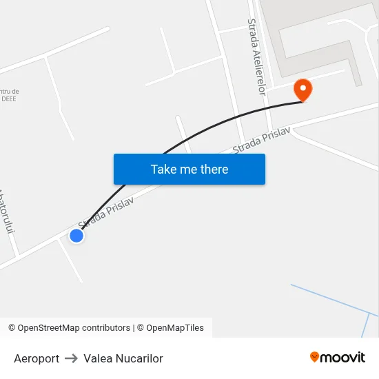 Aeroport to Valea Nucarilor map