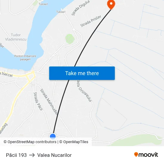 Păcii 193 to Valea Nucarilor map