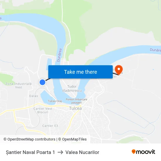 Șantier Naval Poarta 1 to Valea Nucarilor map