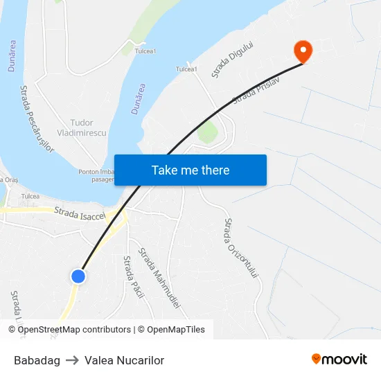 Babadag to Valea Nucarilor map