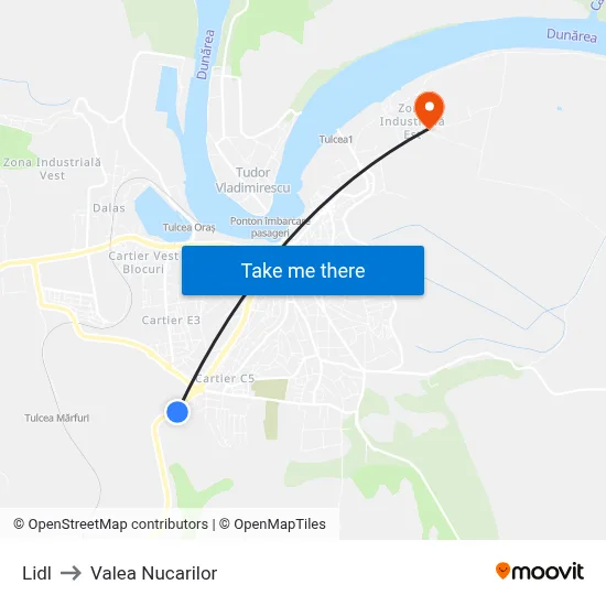 Lidl to Valea Nucarilor map