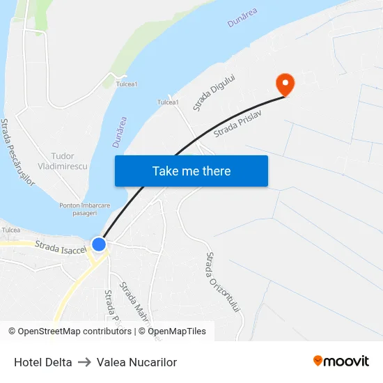Hotel Delta to Valea Nucarilor map