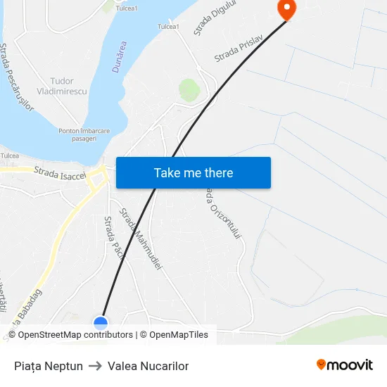 Piața Neptun to Valea Nucarilor map