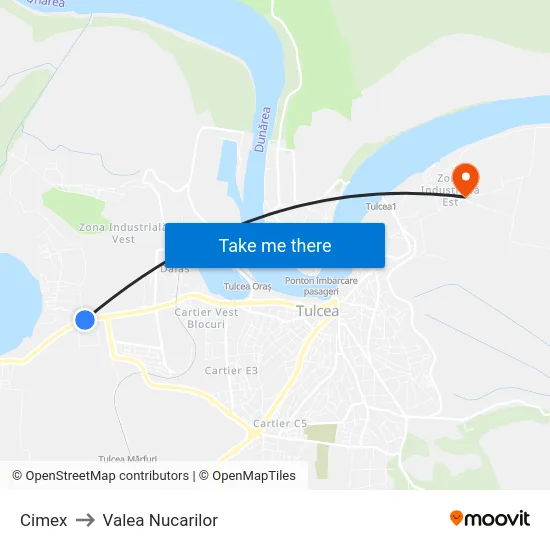 Cimex to Valea Nucarilor map