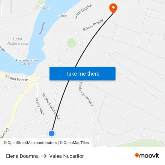 Elena Doamna to Valea Nucarilor map