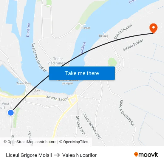 Liceul Grigore Moisil to Valea Nucarilor map