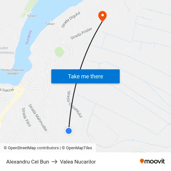 Alexandru Cel Bun to Valea Nucarilor map