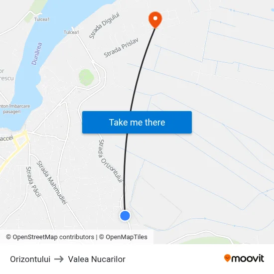 Orizontului to Valea Nucarilor map