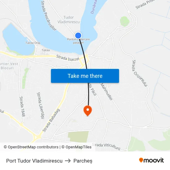 Port Tudor Vladimirescu to Parcheș map