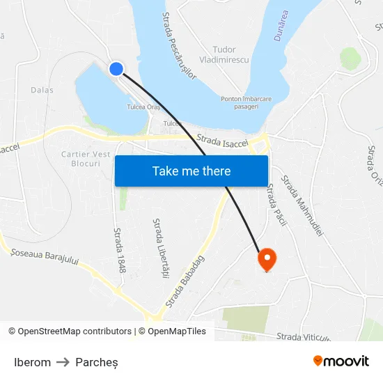 Iberom to Parcheș map