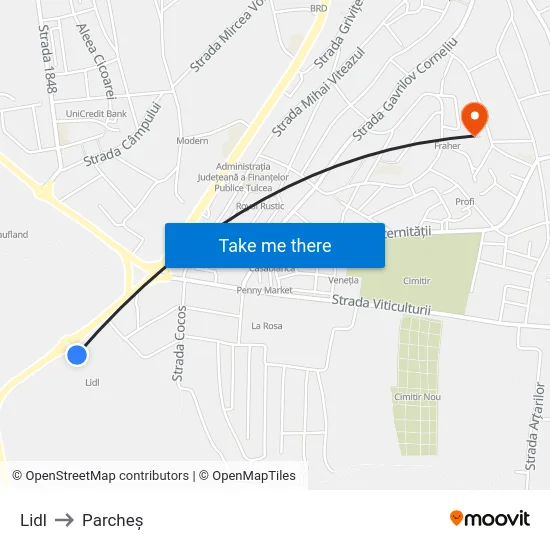 Lidl to Parcheș map