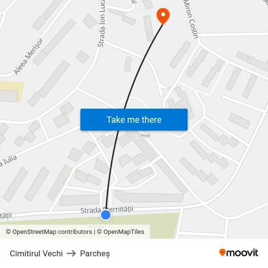 Cimitirul Vechi to Parcheș map