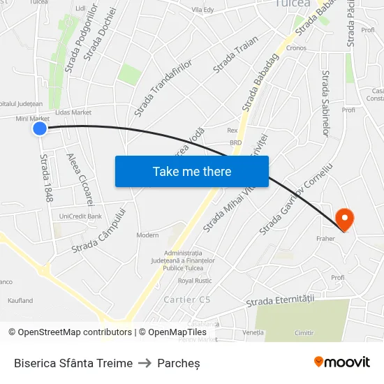 Biserica Sfânta Treime to Parcheș map