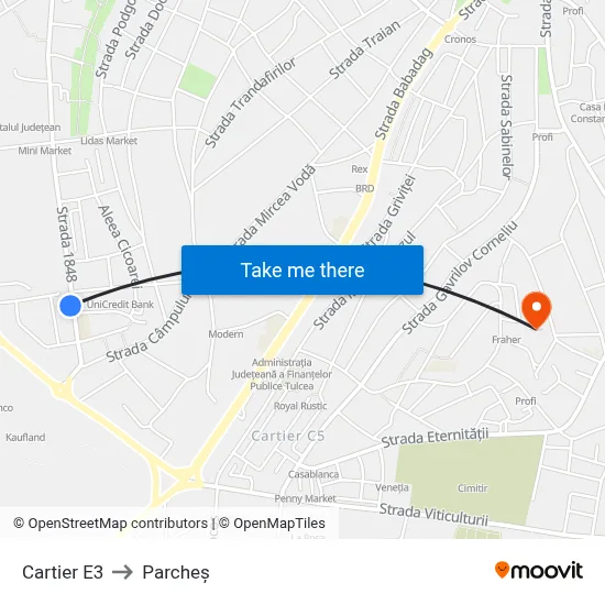 Cartier E3 to Parcheș map