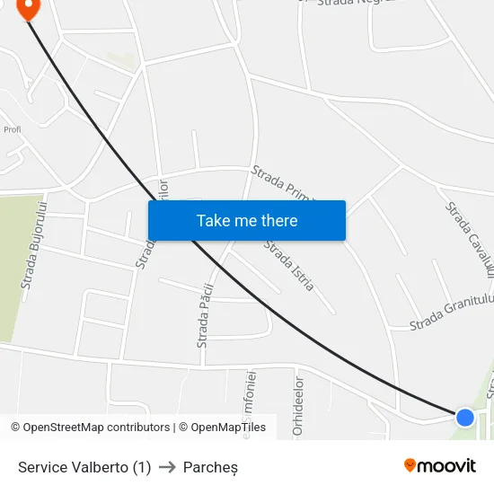 Service Valberto to Parcheș map