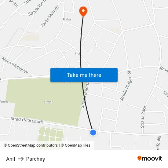 Anif to Parcheș map