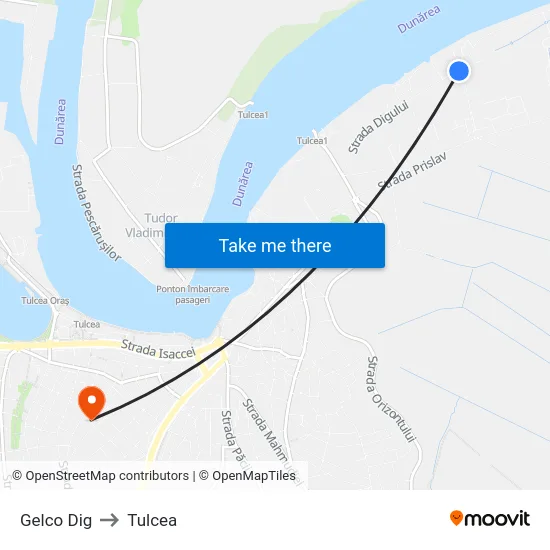 Gelco Dig to Tulcea map