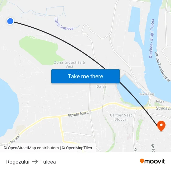 Rogozului to Tulcea map