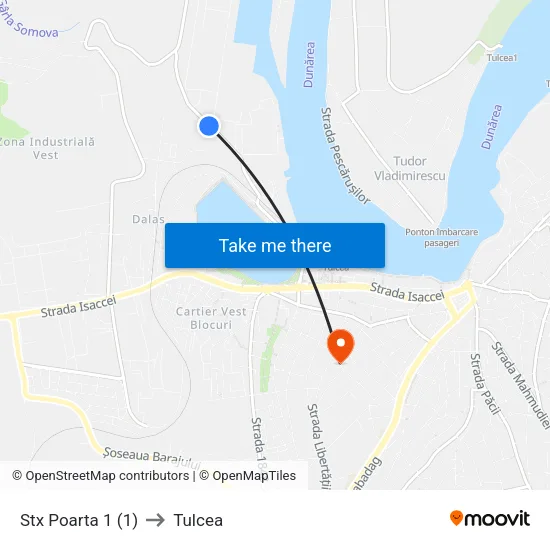 Șantier Naval Poarta 1 to Tulcea map