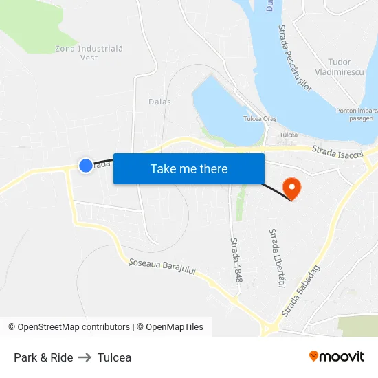Park & Ride to Tulcea map