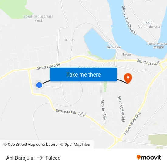Anl Barajului to Tulcea map