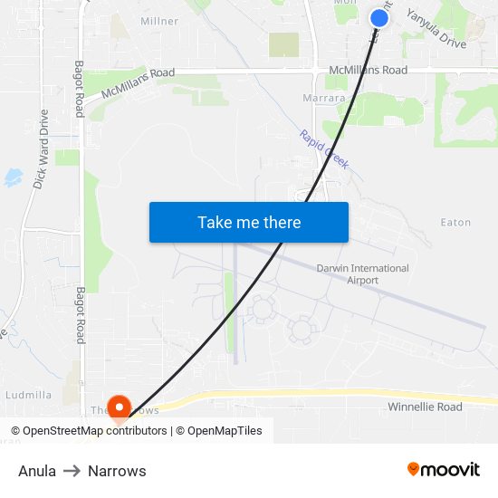 Anula to Narrows map