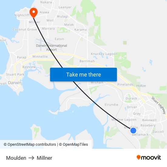 Moulden to Millner map