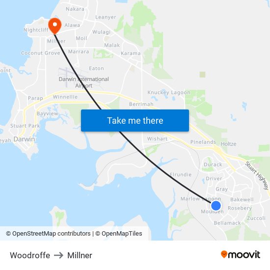 Woodroffe to Millner map