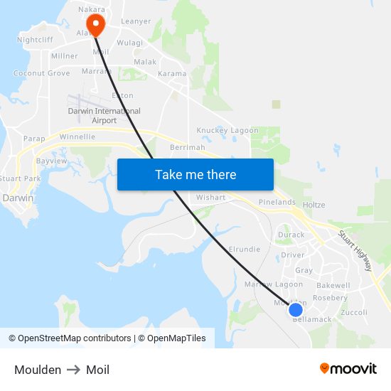 Moulden to Moil map