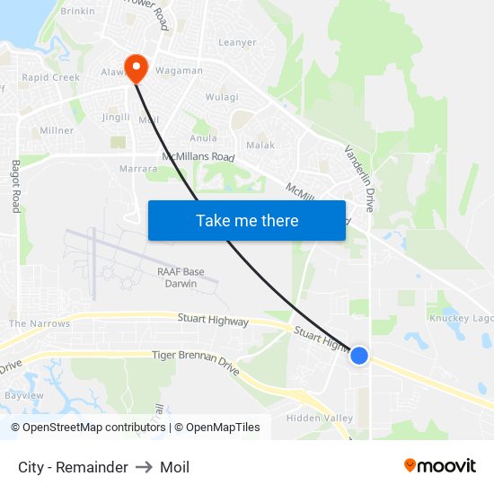 City - Remainder to Moil map