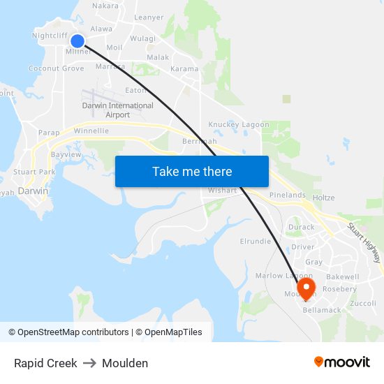 Rapid Creek to Moulden map