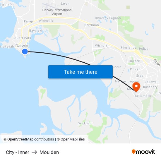 City - Inner to Moulden map