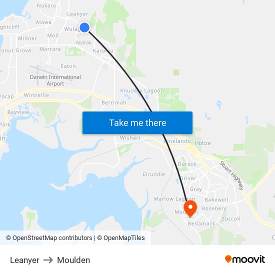 Leanyer to Moulden map