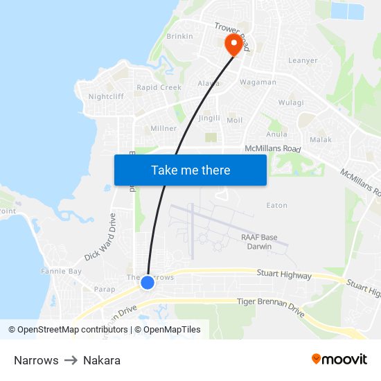 Narrows to Nakara map
