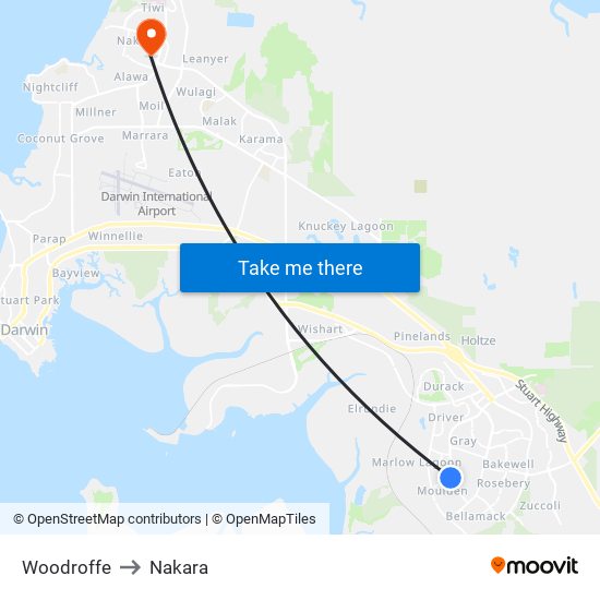 Woodroffe to Nakara map