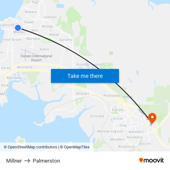 Millner to Palmerston map